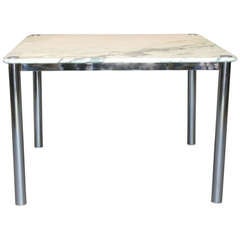 Chrome & Marble Tables - France, 1950s