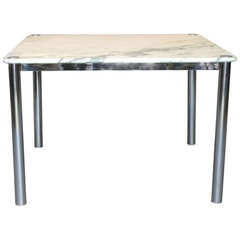 Chrome & Marble Tables - France, 1950s 