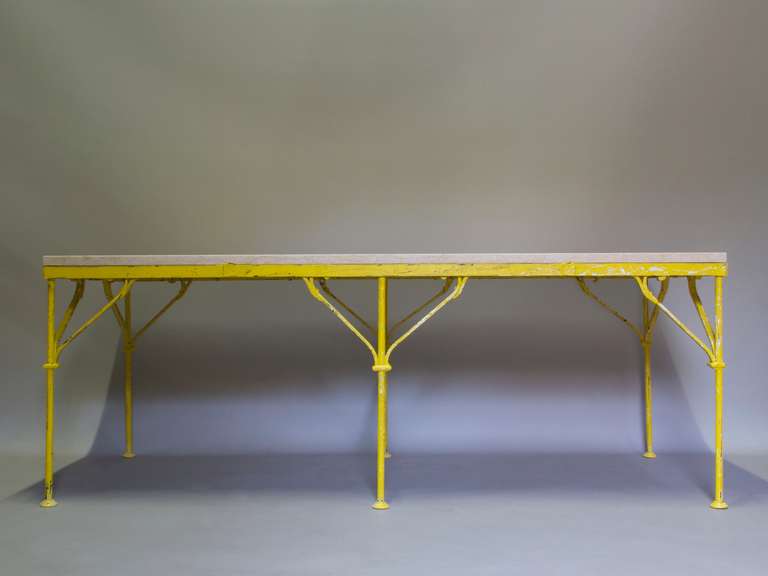 20th Century Wrought-Iron and Stone Table - France, Circa 1920s
