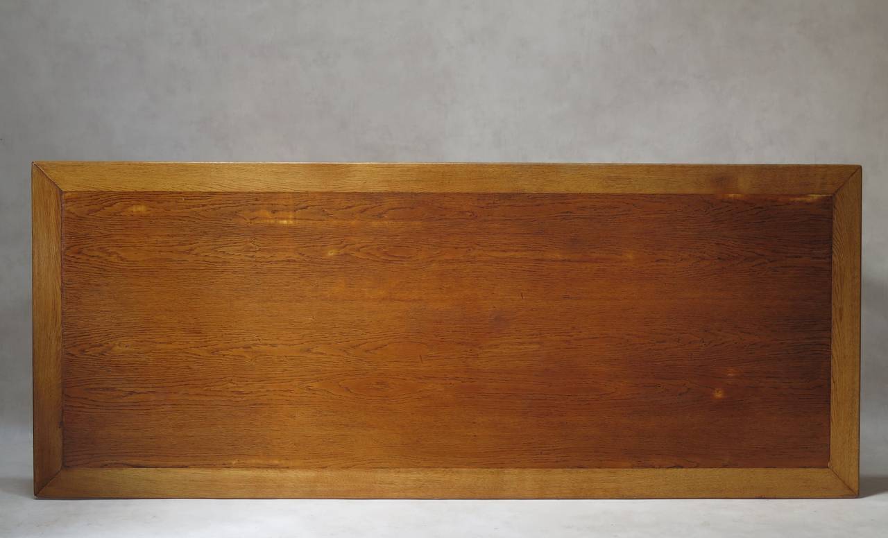 20th Century Japanese-Inspired Oak Credenza and Dining Table by Colette Gueden, France, 1950s For Sale