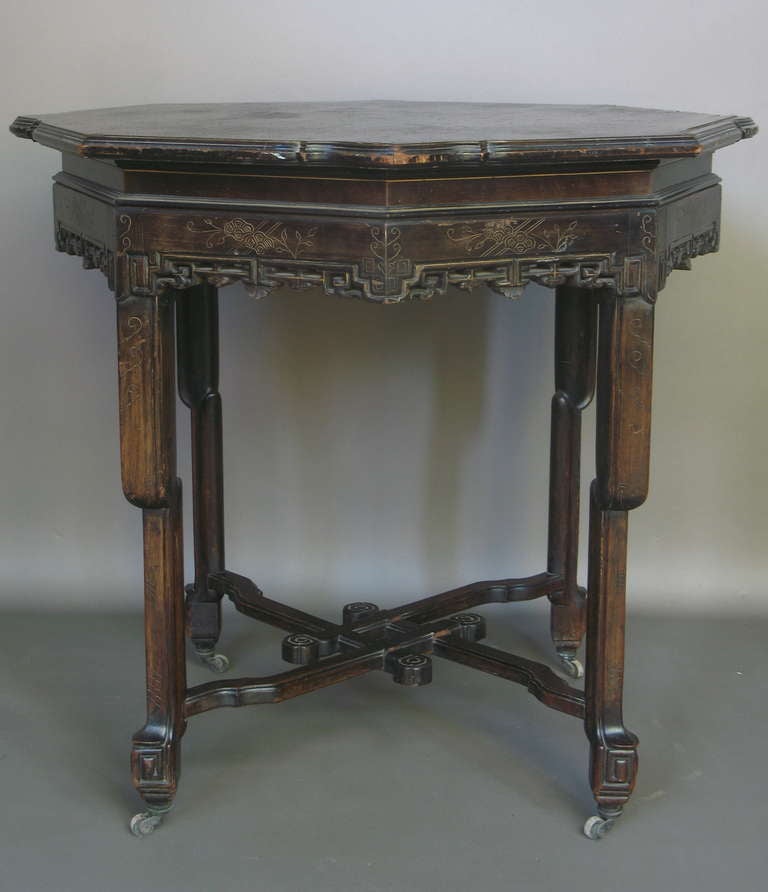 Octogonal Chinese Chippendale Style Table