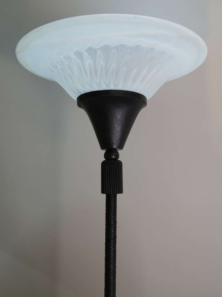Art Deco Wrought-Iron Floor Lamp - France, 1940s For Sale