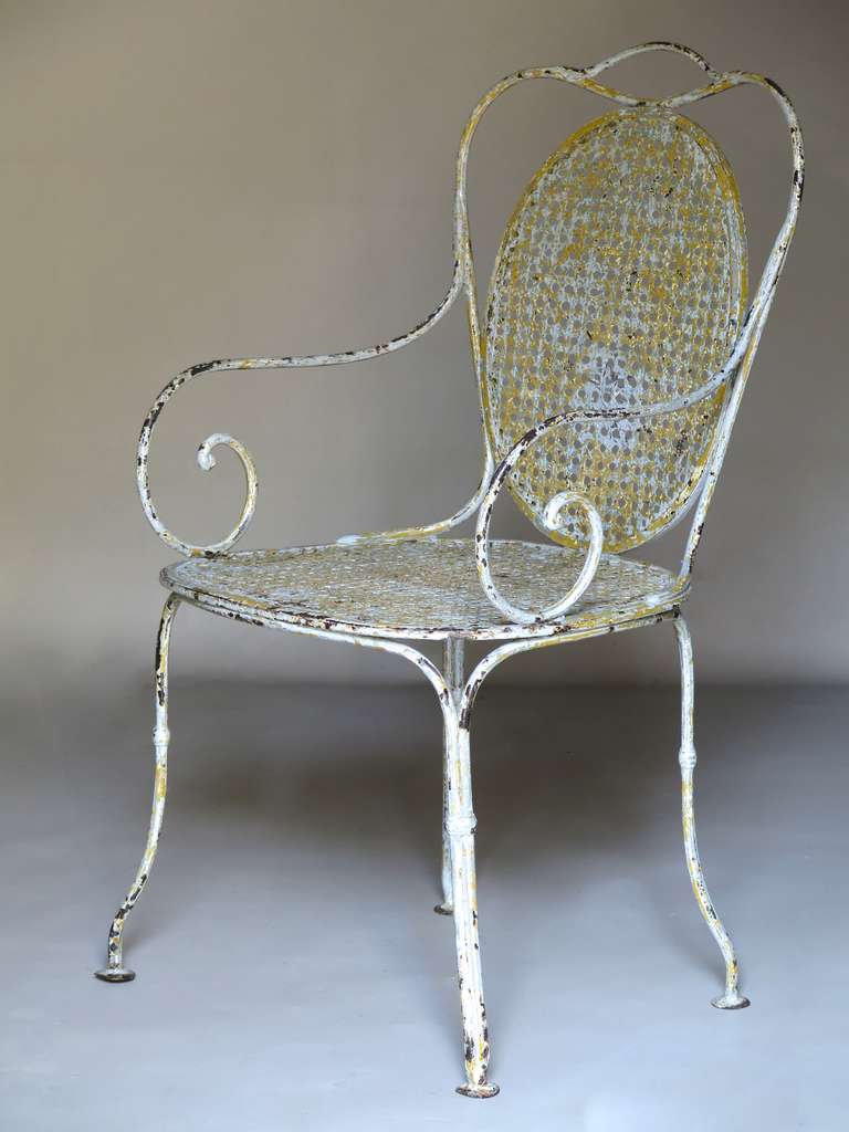 French Three Wrought-Iron Armchairs - France, Circa 1880 For Sale