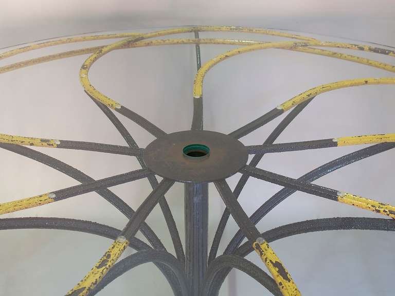 Mid-20th Century One-Of-A-Kind Large Flower Form Wrought Iron Table - France, Circa 1950