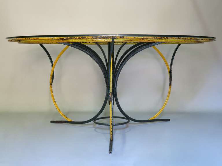 French One-Of-A-Kind Large Flower Form Wrought Iron Table - France, Circa 1950