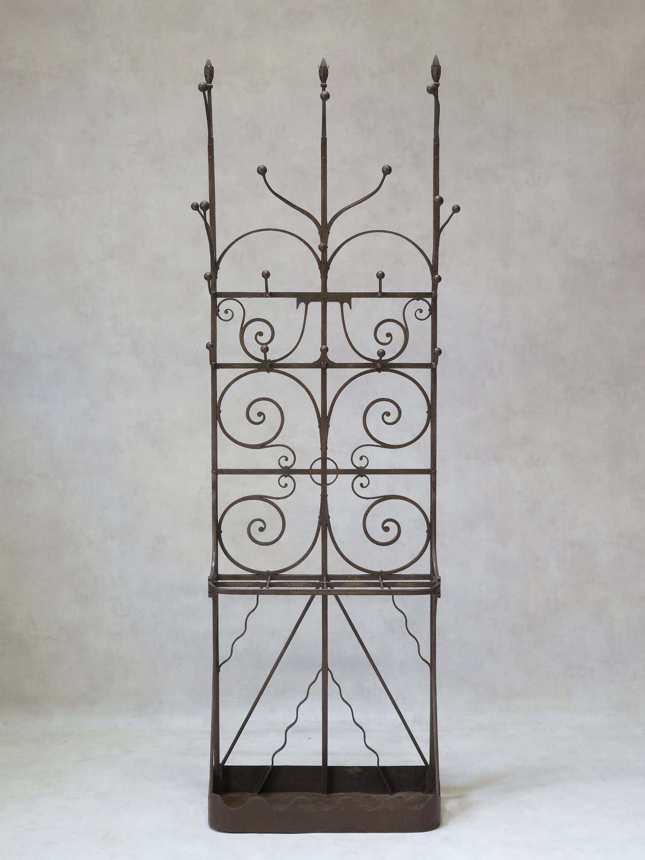 Neo-Gothic Wrought Iron Coat Stand, France Early 1900s