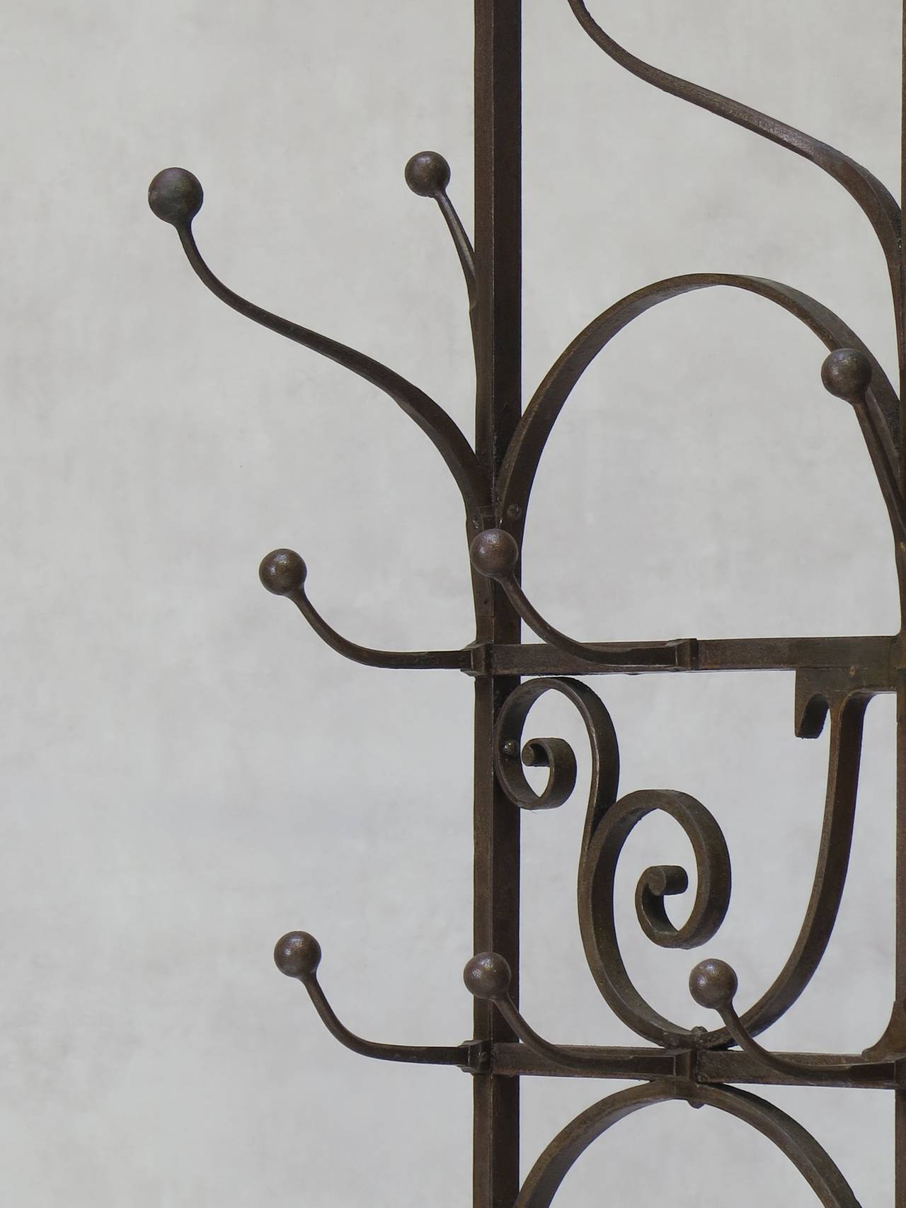 Gothic Revival Neo-Gothic Wrought Iron Coat Stand, France Early 1900s