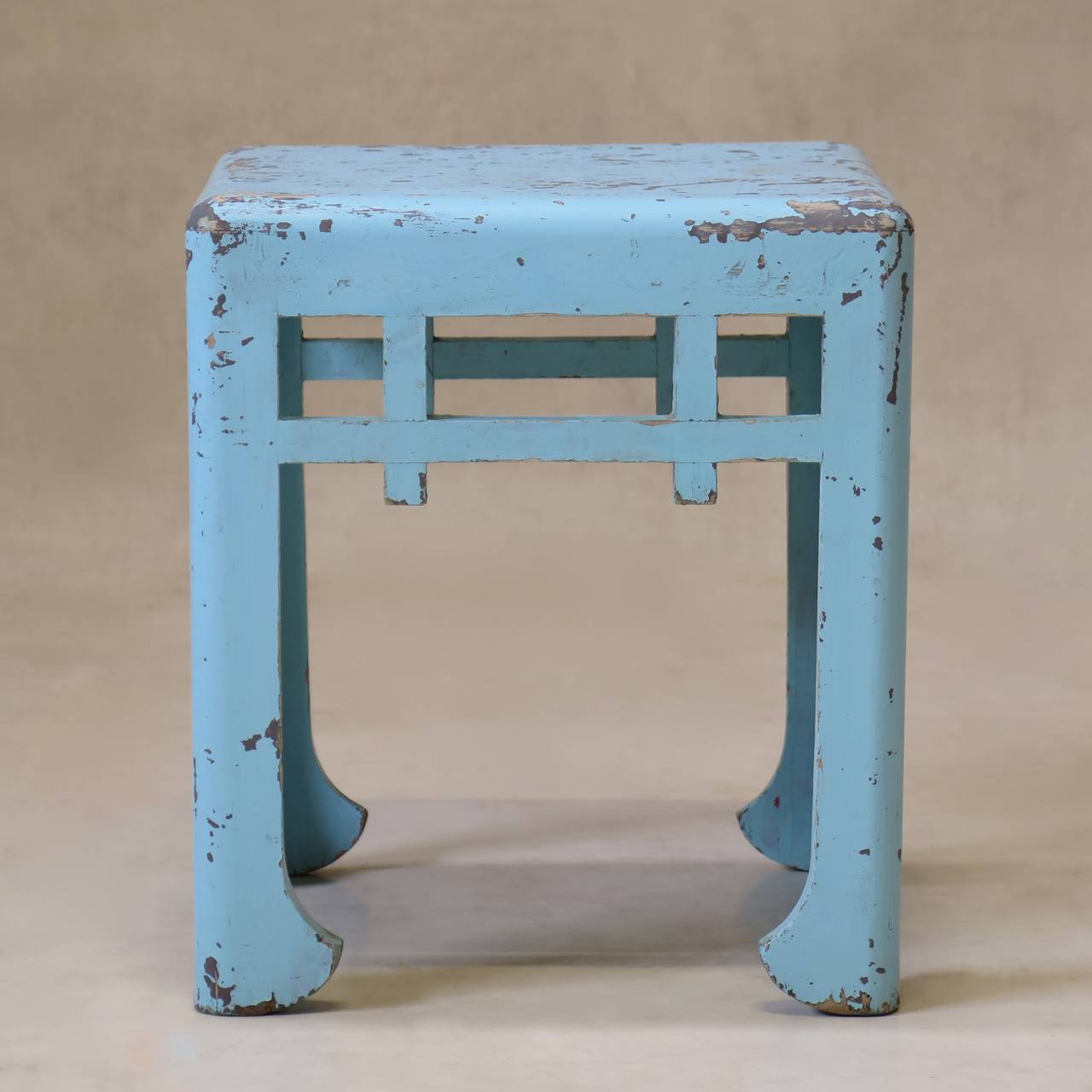 Art Deco French 1920s Chinese Style Table and Stool Attributed to Atelier Martine