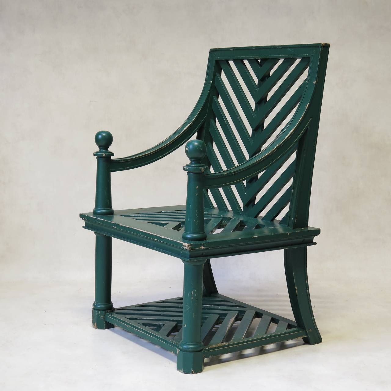 French Pair of Garden Chairs Attributed to Emilio Terry, France Mid-20th Century