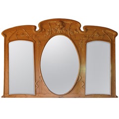 Retro Giant French Art Nouveau Mirror