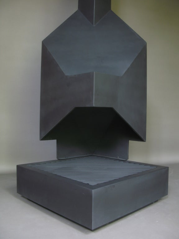 French Mid-Century Cubist Fireplace For Sale