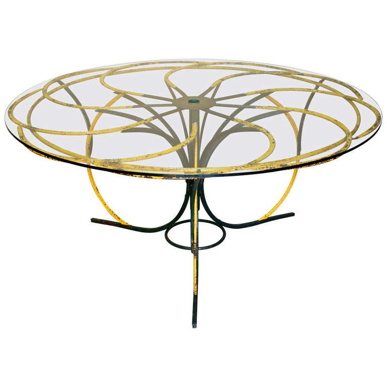 One-Of-A-Kind Large Flower Form Wrought Iron Table - France, Circa 1950