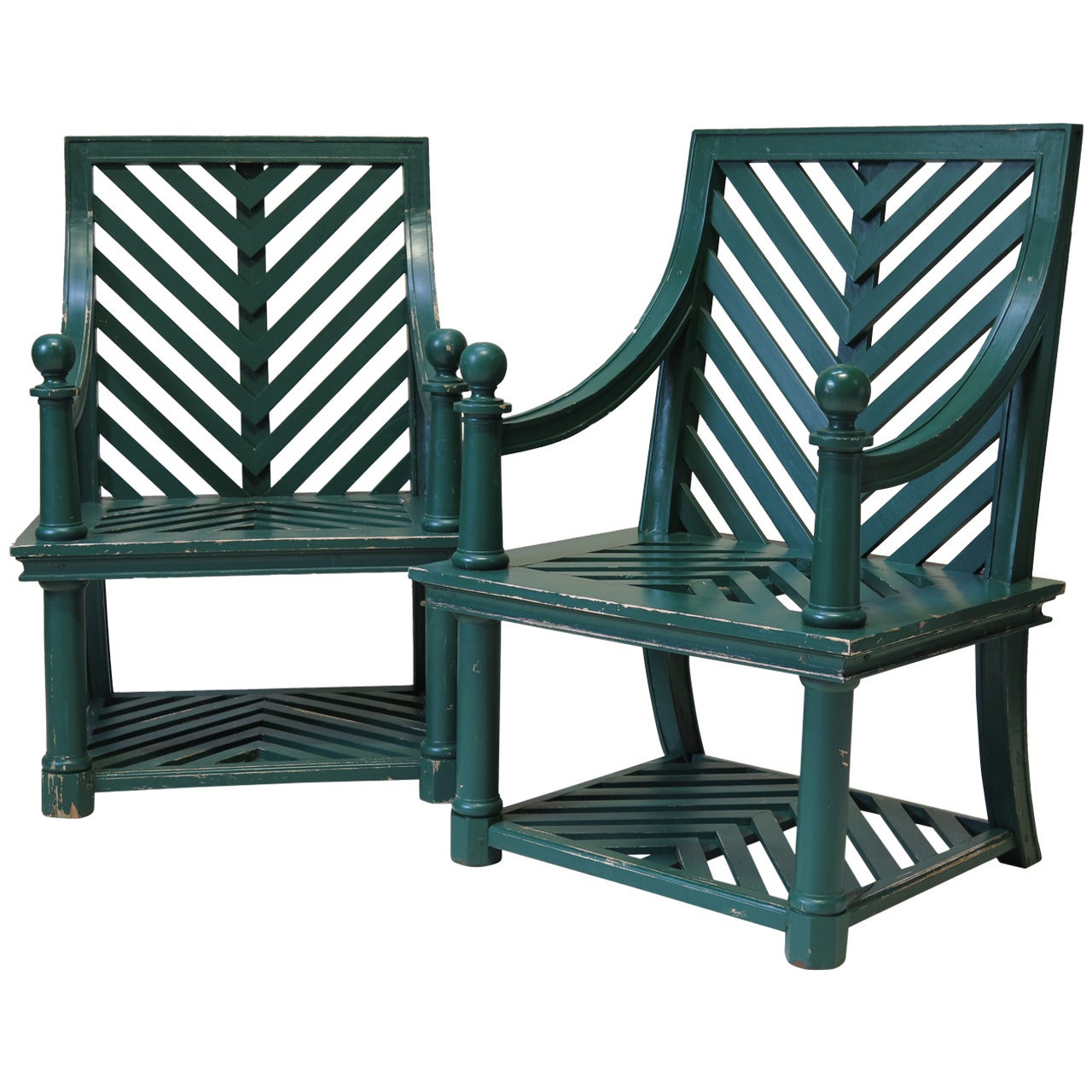 Pair of Garden Chairs Attributed to Emilio Terry, France Mid-20th Century