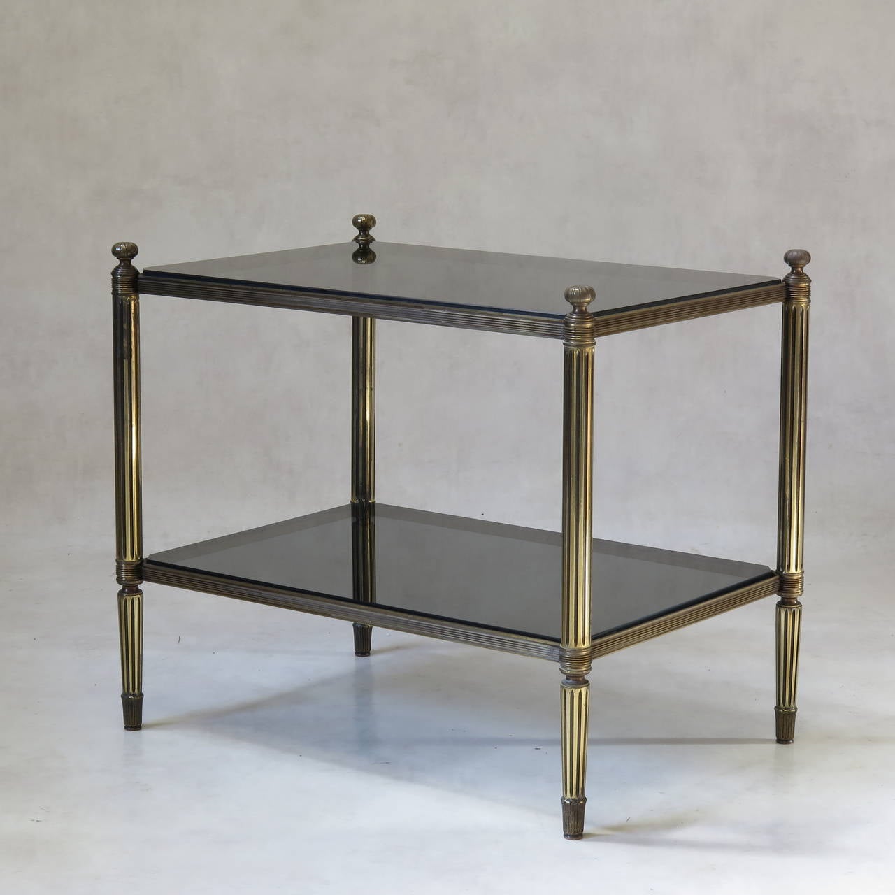 Pair of Solid Bronze and Glass Coffee Tables, France, 1940s In Excellent Condition In Isle Sur La Sorgue, Vaucluse