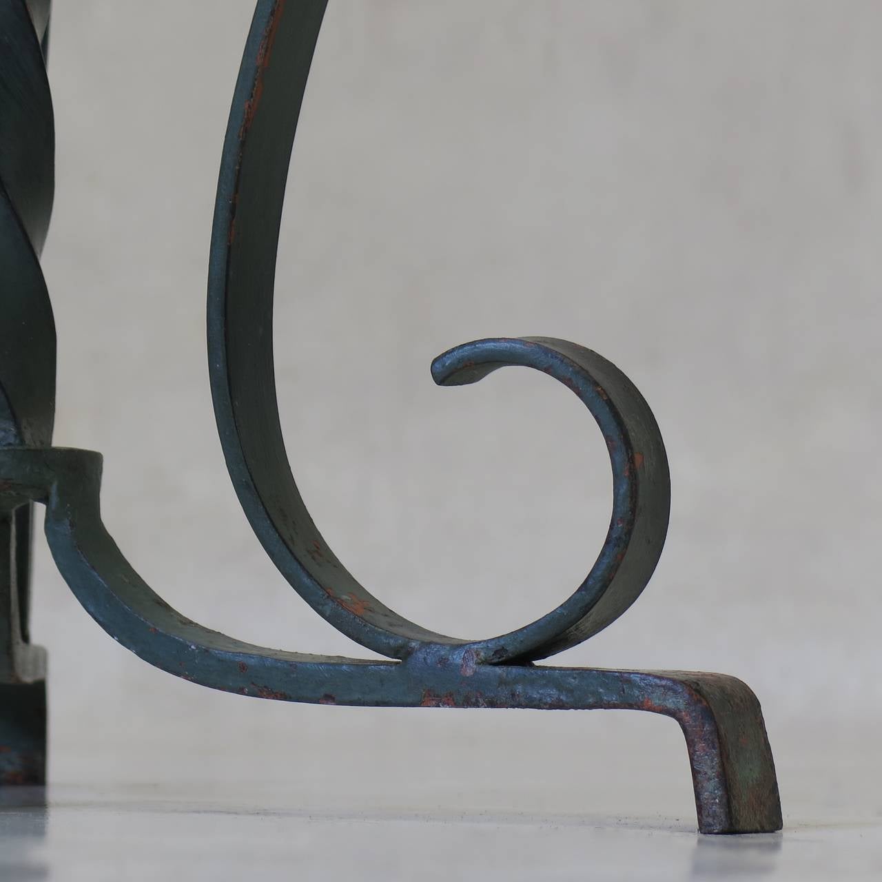 Set of Five Wrought Iron Art Deco Torchères, France, 1940s For Sale 5