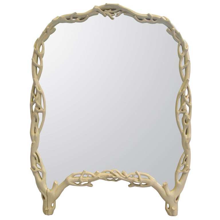 Carved "Twig" Mirror For Sale