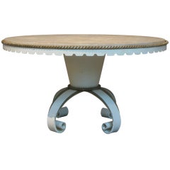 Wrought Iron and Marble Cocktail Table by Robert Merceris