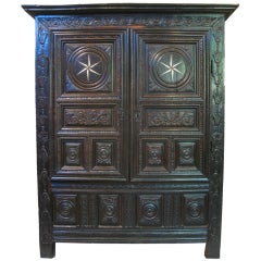 18th C. Ornately Carved Breton Armoire