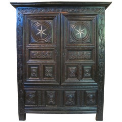 Antique 18th C. Ornately Carved Breton Armoire