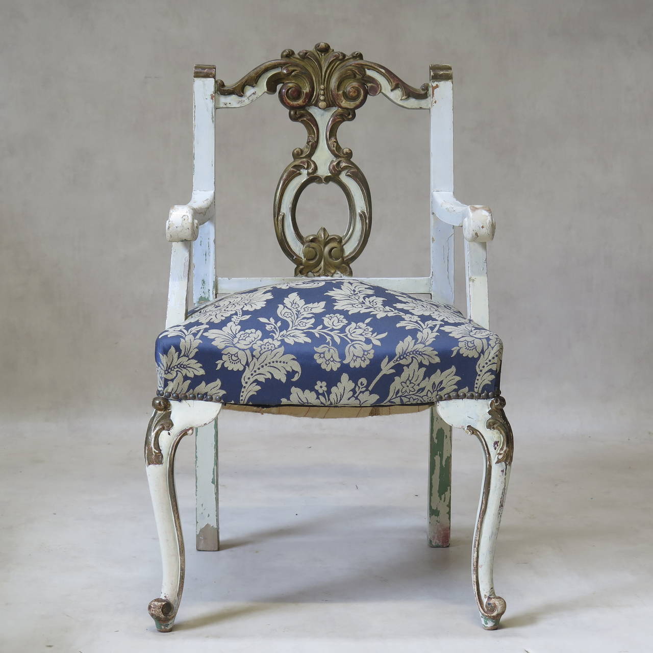 French Pair of Louis XV Style Armchairs, France, Early 1900s For Sale