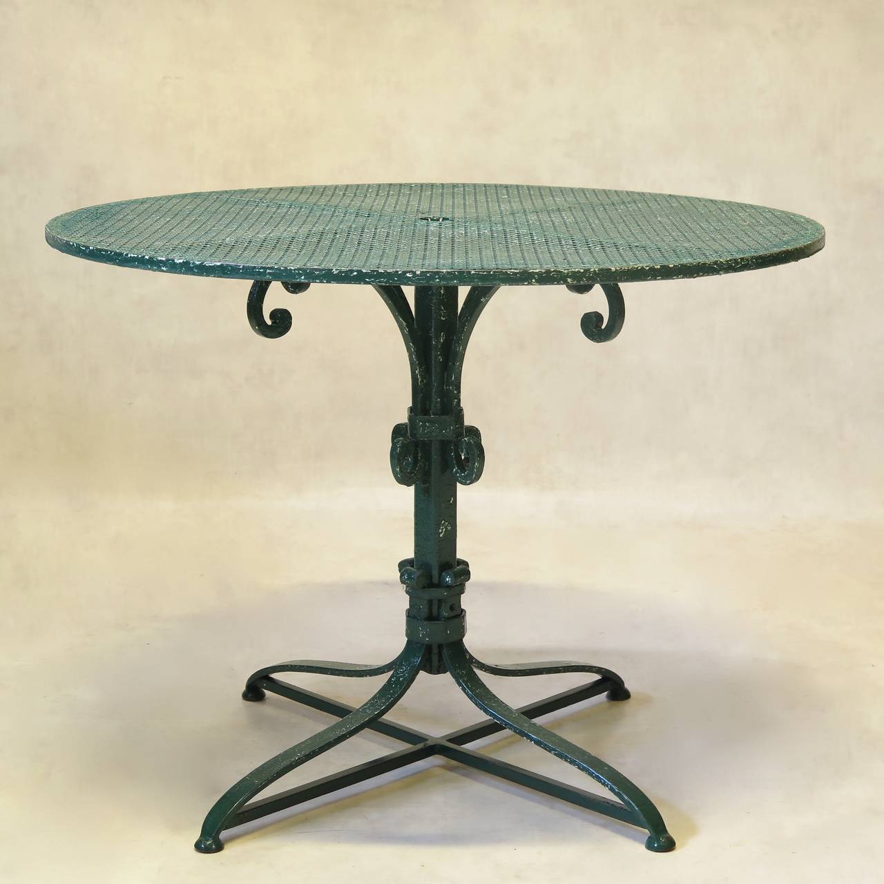 Elegant Pair of Wrought Iron Garden Tables - France, Circa 1920s 2