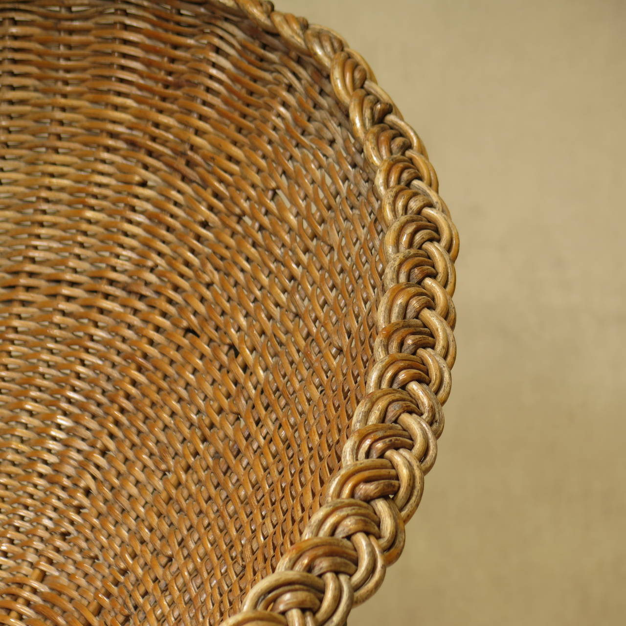 20th Century Wicker and Iron Lounge Chair, France, 1950s For Sale