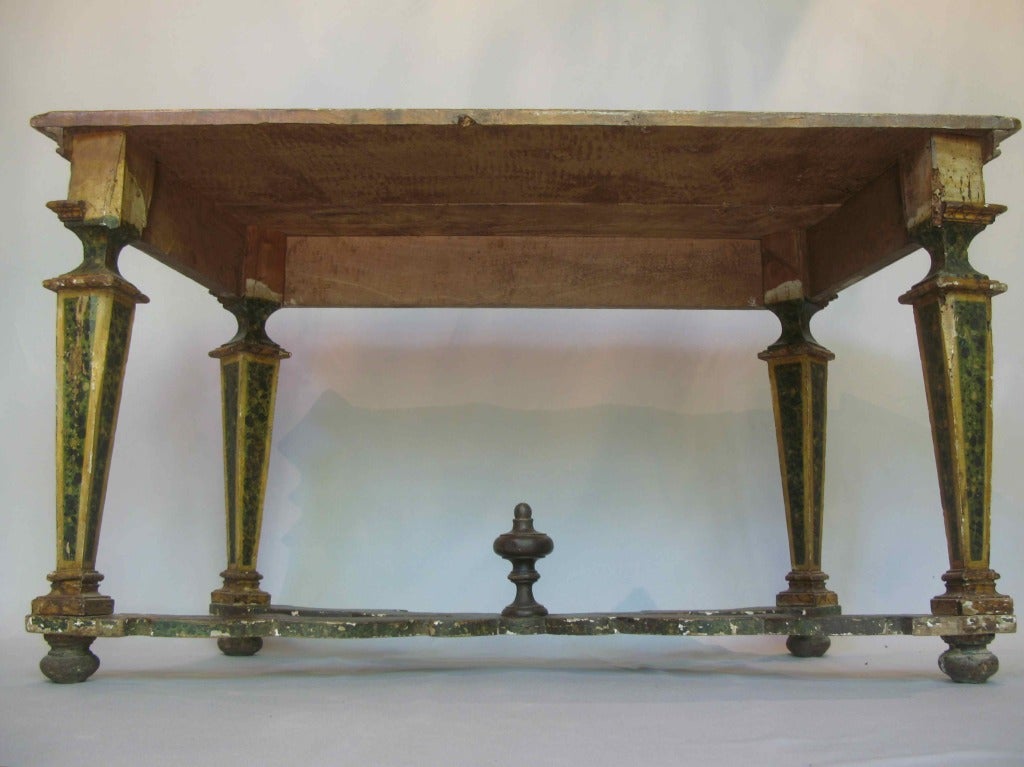 18th Century Italian Polychrome Console Table In Good Condition For Sale In Isle Sur La Sorgue, Vaucluse