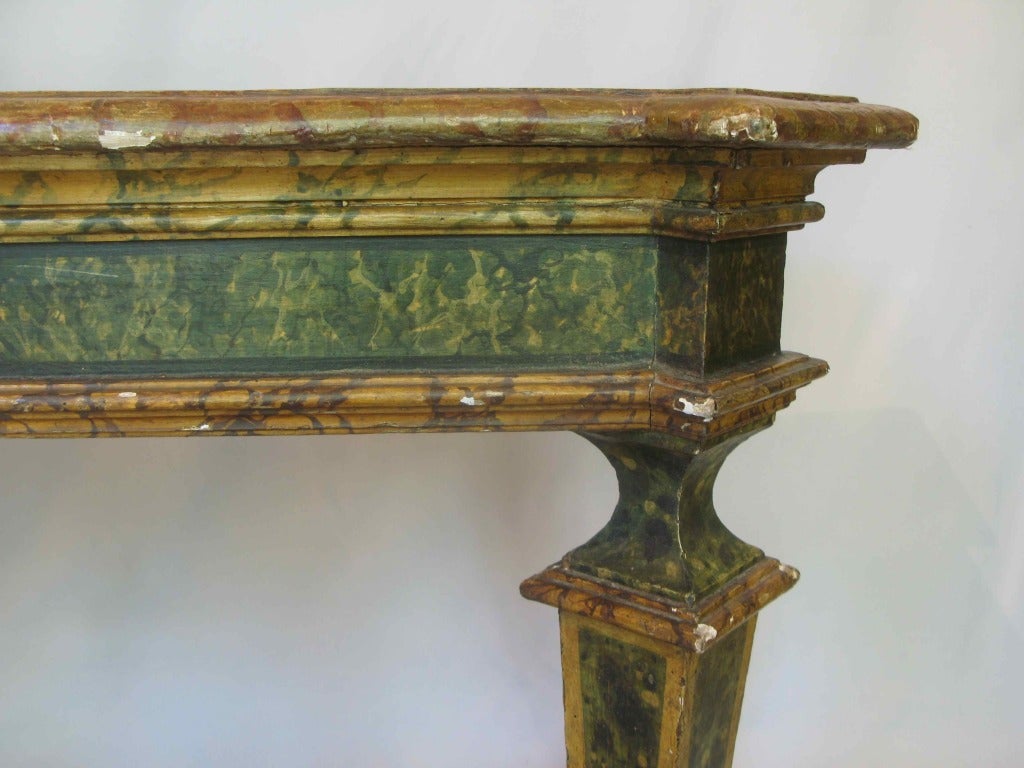 18th Century and Earlier 18th Century Italian Polychrome Console Table For Sale