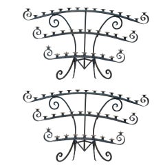 Impressive Pair of Wrought Iron Candle Holders