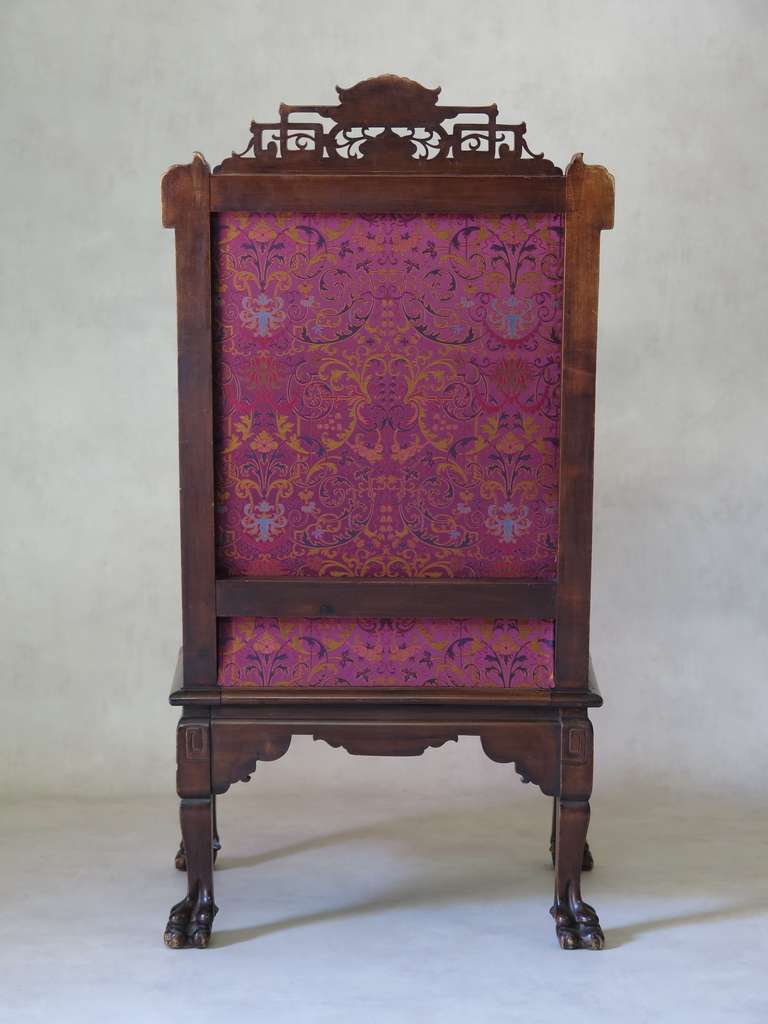 French Carved & Tufted Orientalist Armchair Attrib. to G. Viardot - France, 19th C For Sale