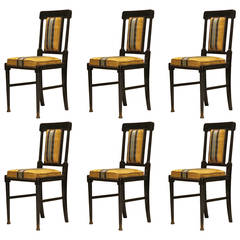 Six Aesthetic Movement English Dining Chairs After E W Godwin 1