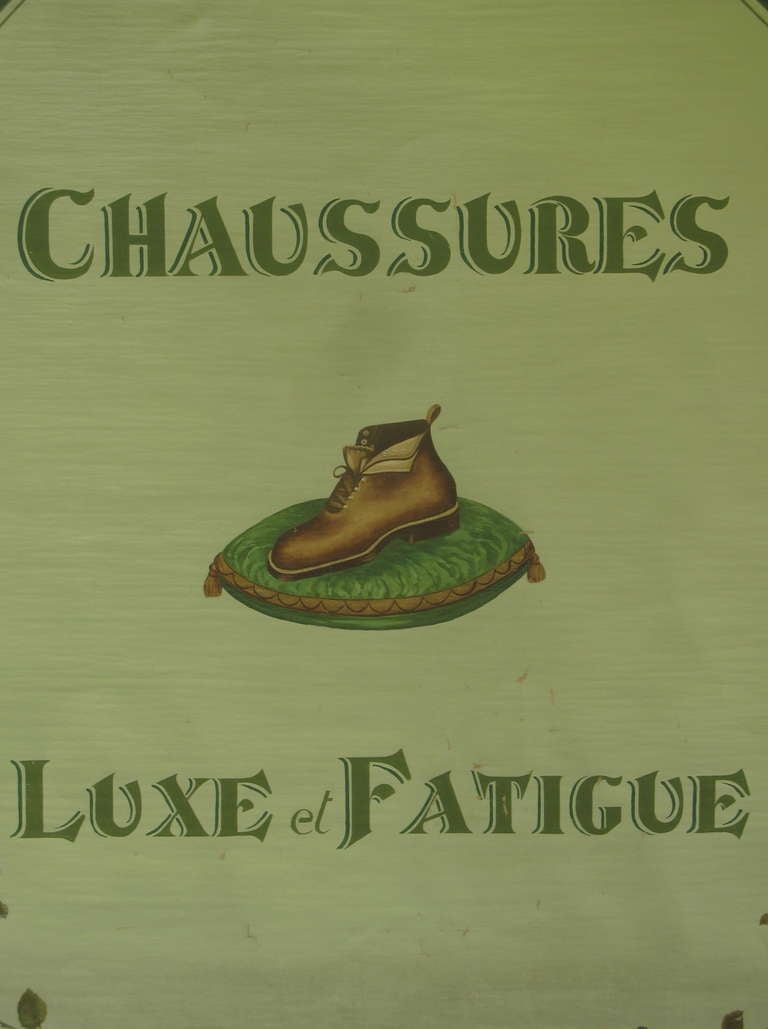 French Very Large Shoe Shop Advertisement For Sale