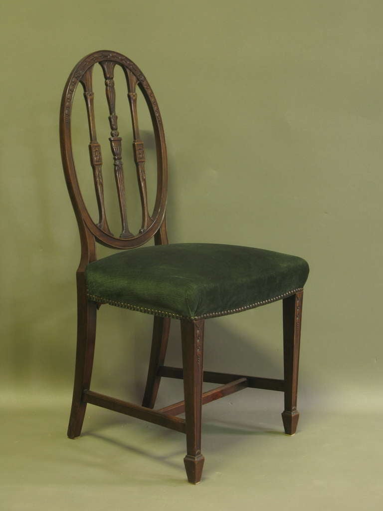 Set of Ten Antique Hepplewhite Style Dining Chairs