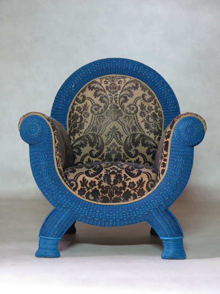 20th Century Unusual and Large Wicker Parlor Set, France, circa 1910