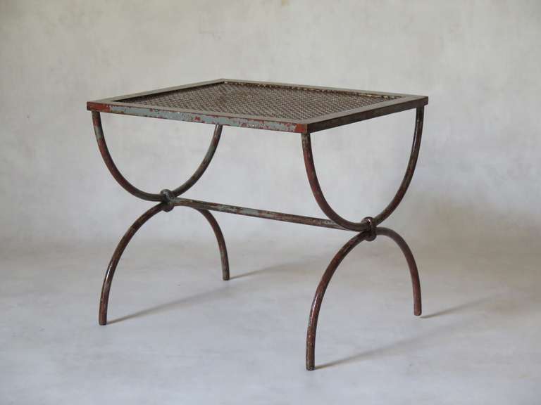 Mid-20th Century Wrought-Iron Console & 2 Stools - France, 1940s