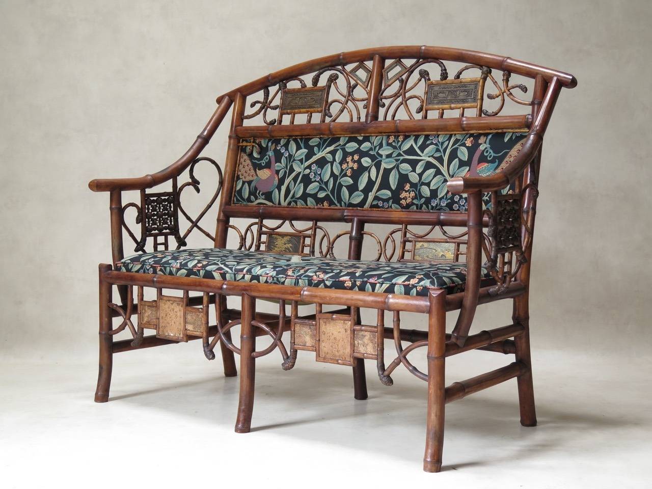 Napoleon III Five-Piece Bamboo Living Room Set, France, 19th Century