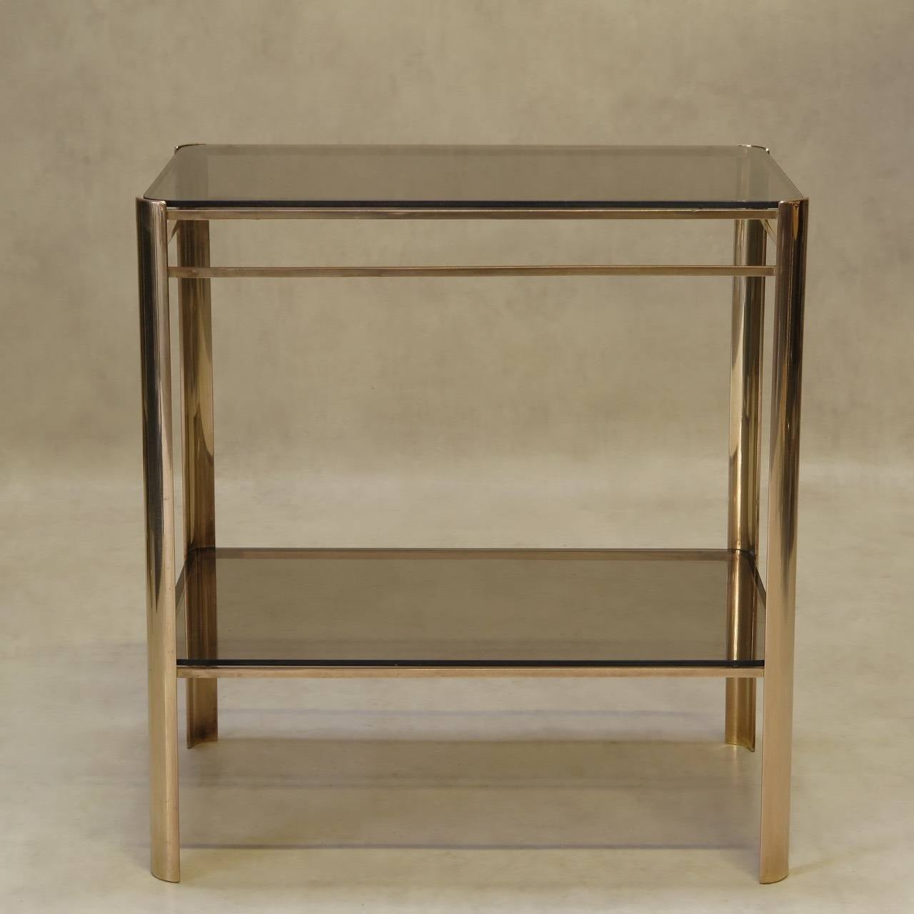 Mid-Century Modern Bronze Side Table by Jacques Quinet for Maison Malabert, France, 1950s