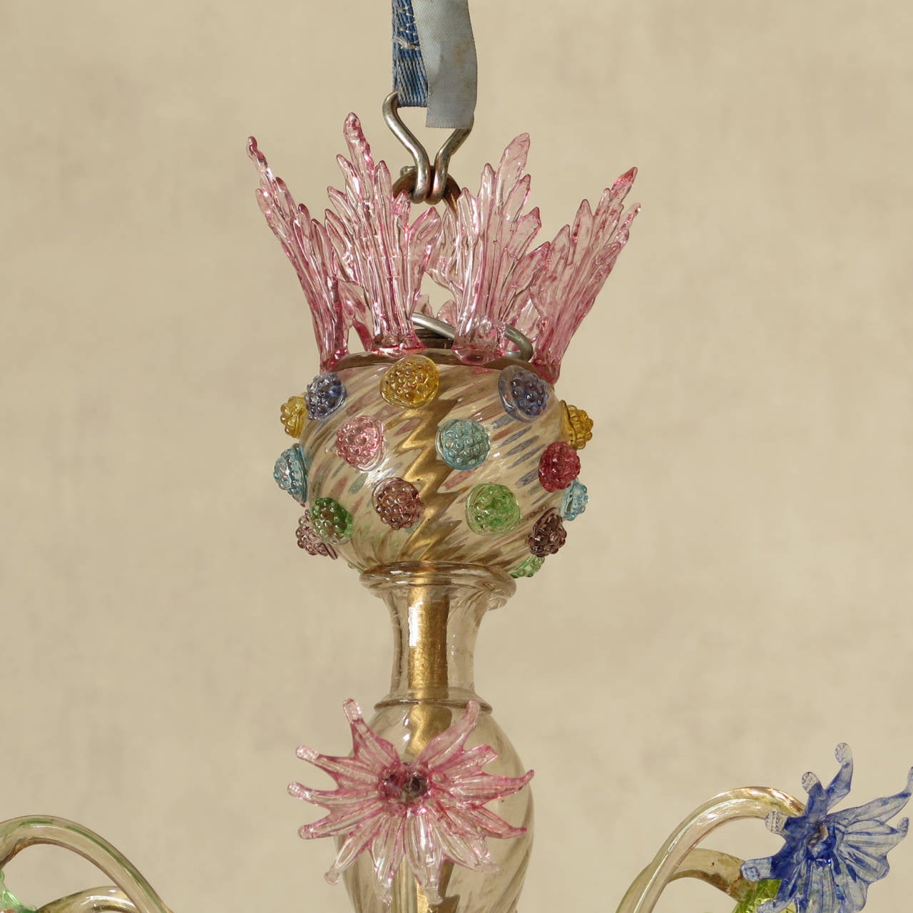 Italian Large and Delicate Pastel Colour, Murano Chandelier, Italy, 19th Century For Sale