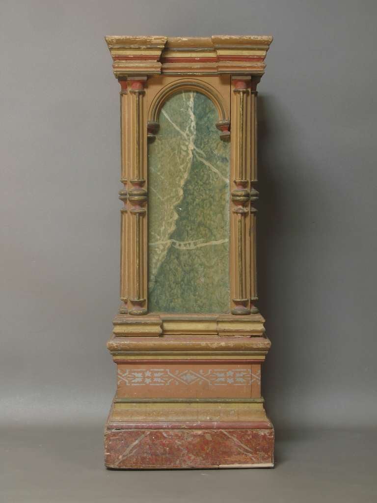 Italian Pair of Polychrome Pedestal Columns - Italy, 19th Century For Sale