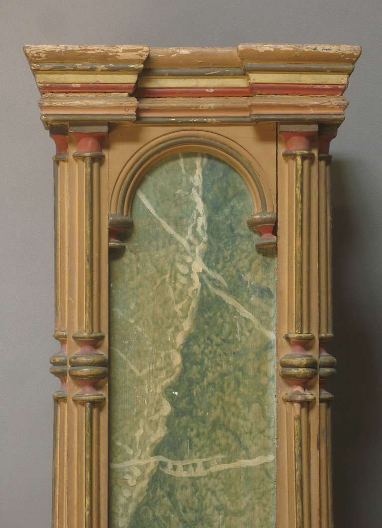 Wood Pair of Polychrome Pedestal Columns - Italy, 19th Century For Sale