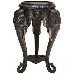 Antique Napoleon III Ebonized "Elephant" Side Table, France, 19th Century