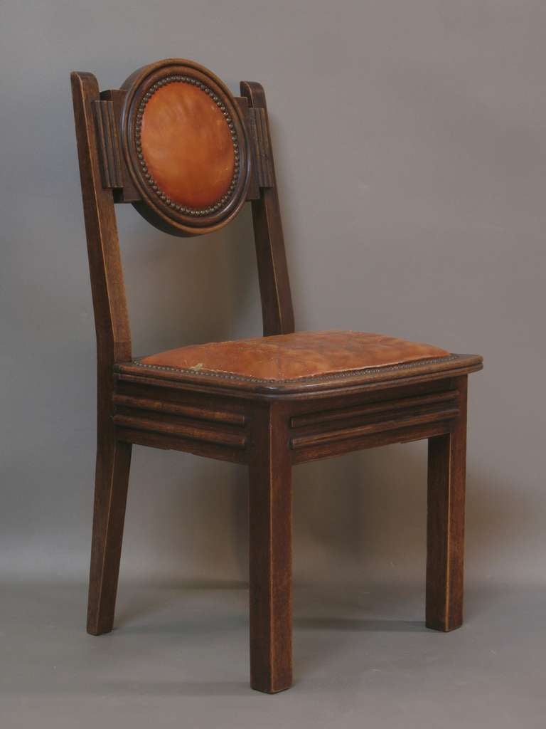 Set of Six Art Deco Chairs, France, 1930's