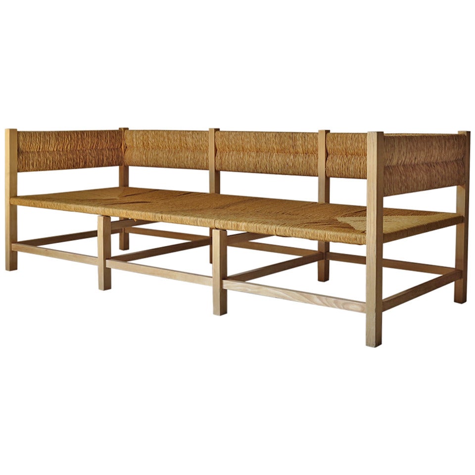 Rush Seat Settee - France, 1960s