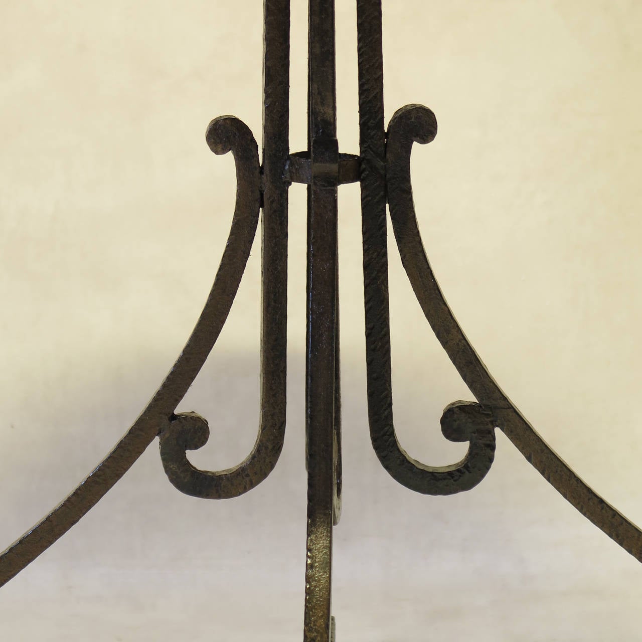 Wrought Iron Art Deco Gueridon with Marble Top, France, 1930s 2