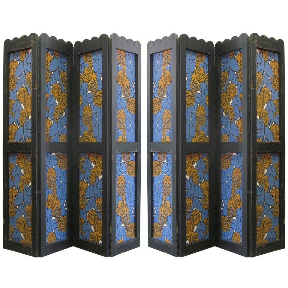 Pair of French Art Deco Paper Screens