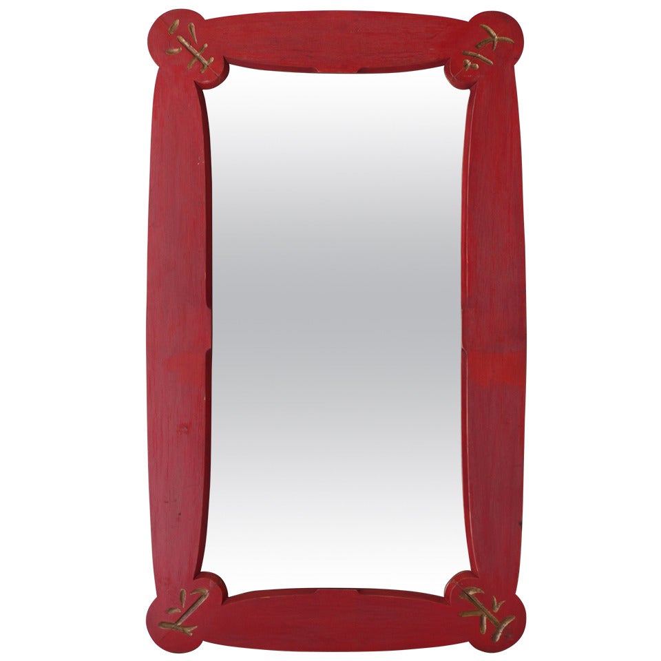 Art Deco Chinese Style Mirror, France, 1950s For Sale