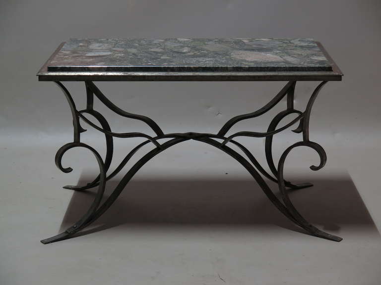 hammered iron coffee table