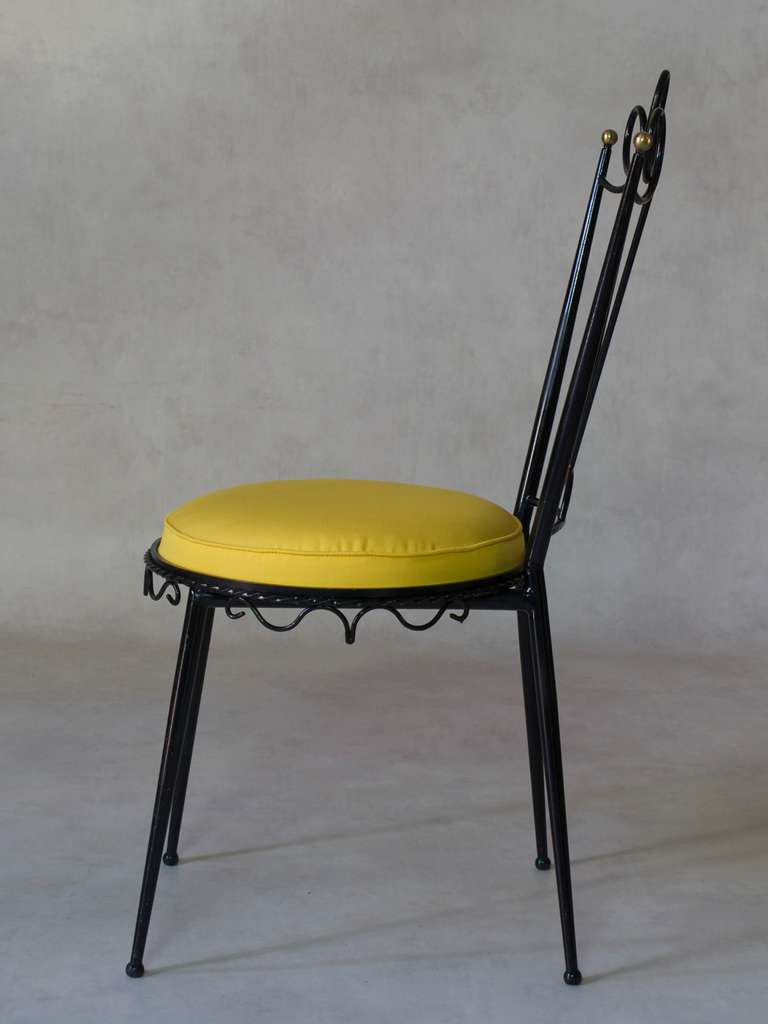 French Fun and Decorative Side Chair, France, 1950s For Sale