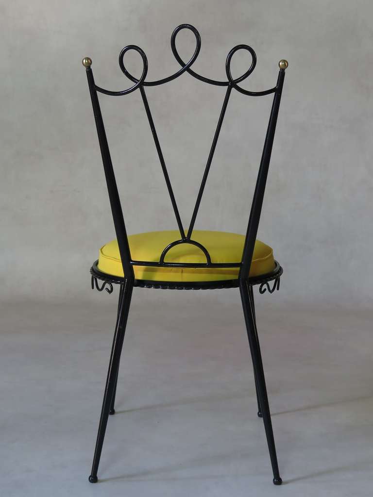 Spaßvoller und dekorativer Beistellstuhl, Frankreich, 1950er Jahre (Mitte des 20. Jahrhunderts) im Angebot