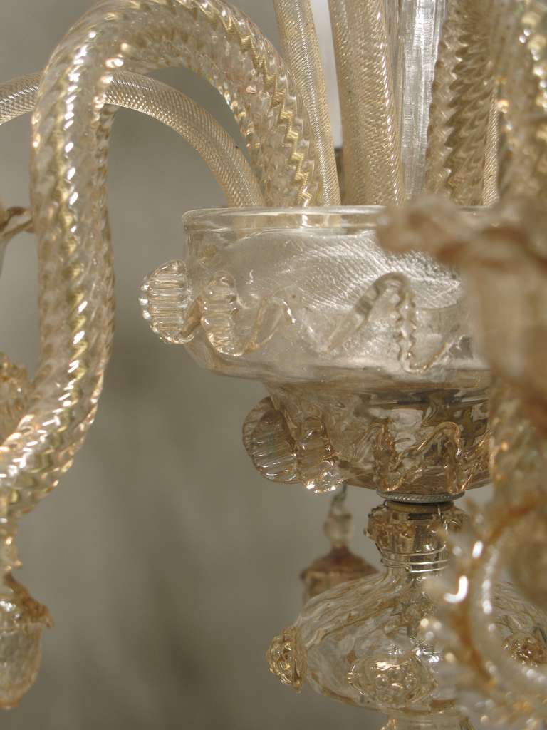 19th Century Venetian Blown Glass Chandelier 5